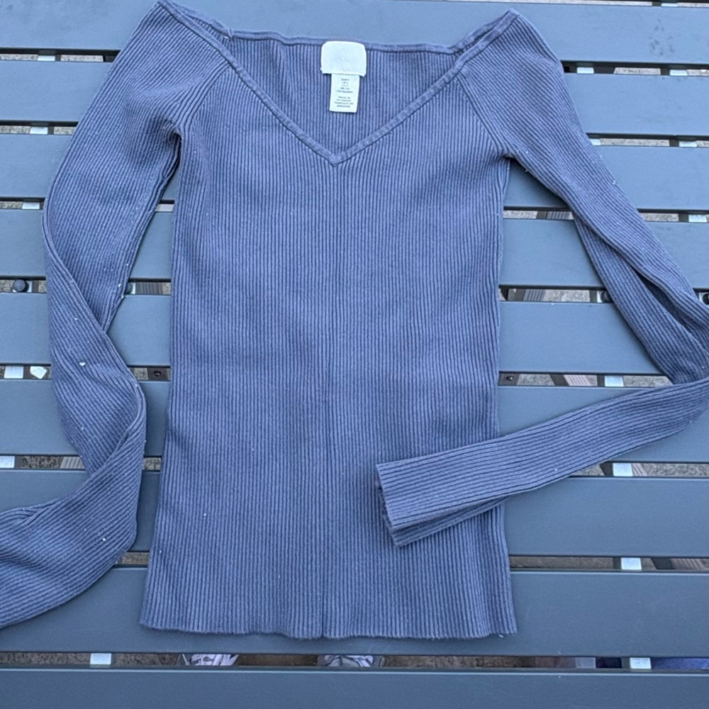 H&M girls ribbed long sleeve shirt